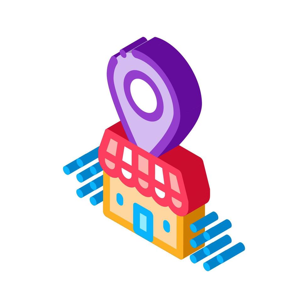 franchise building location gps mark isometric icon vector illustration