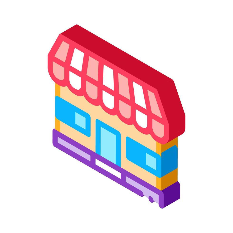 tienda edificio edificio icono isométrico ilustración vectorial vector