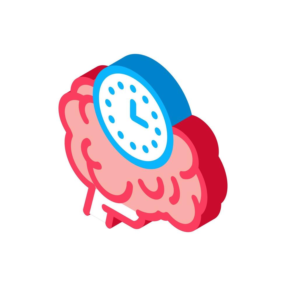 ilustración de vector de icono isométrico de tiempo de reacción cerebral