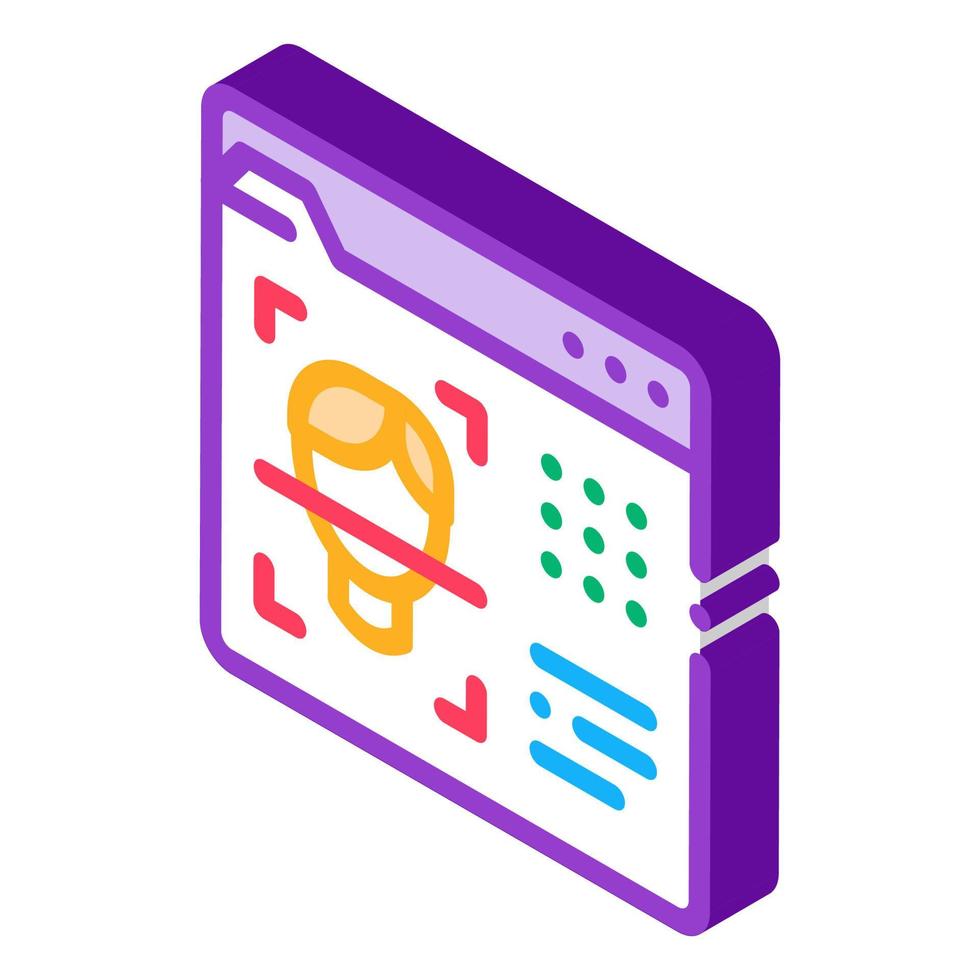 deepfake online scanner isometric icon vector illustration