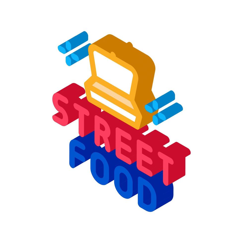 street food container isometric icon vector illustration