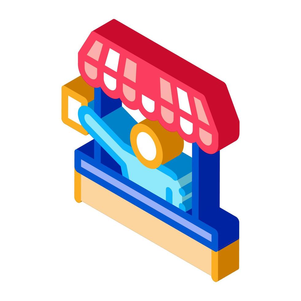 street food seller isometric icon vector illustration