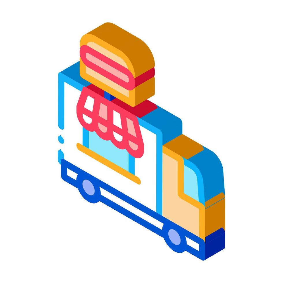 fast food truck isometric icon vector illustration