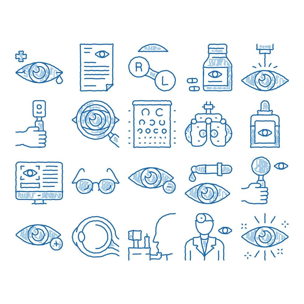 Optometry Medical Aid icon hand drawn illustration vector