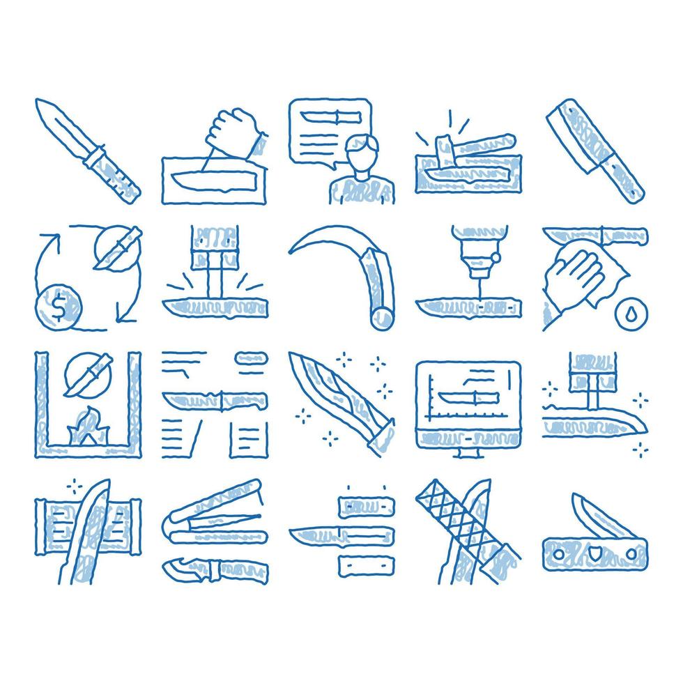 Knife Making Utensil icon hand drawn illustration vector