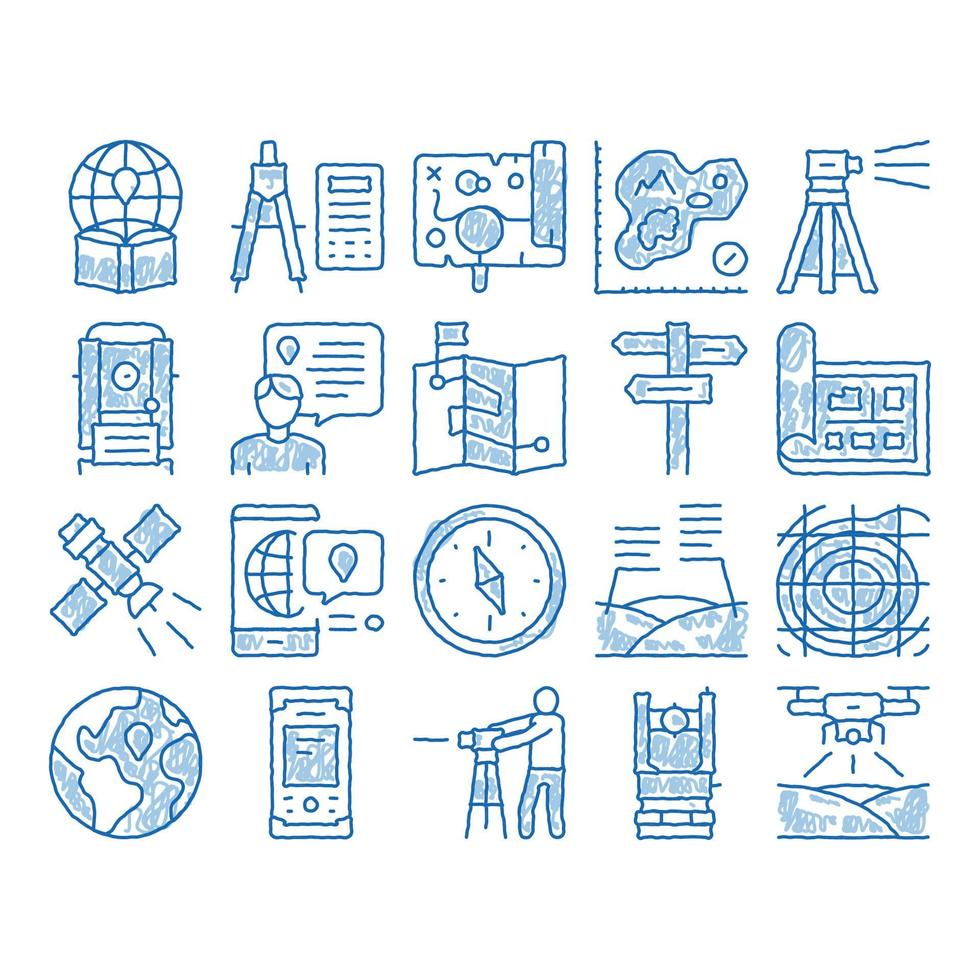 Topography Research icon hand drawn illustration vector