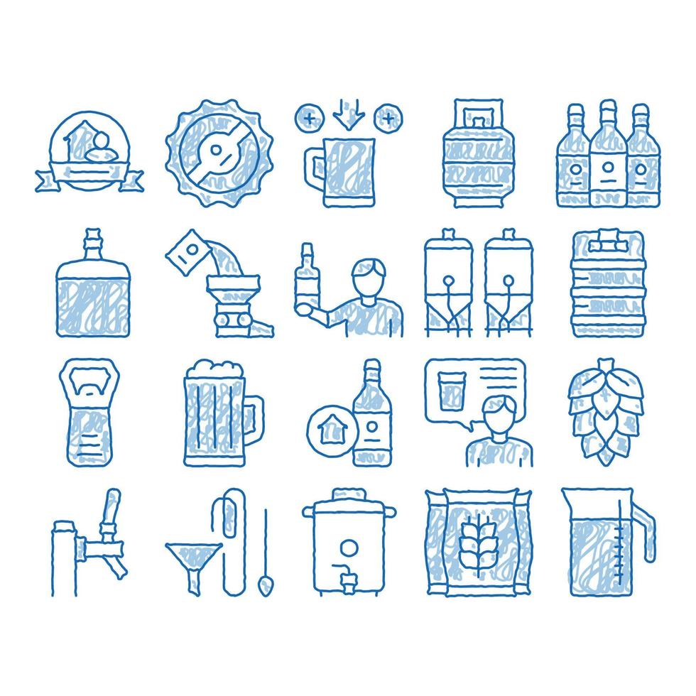 Home Brewing Beer icon hand drawn illustration vector