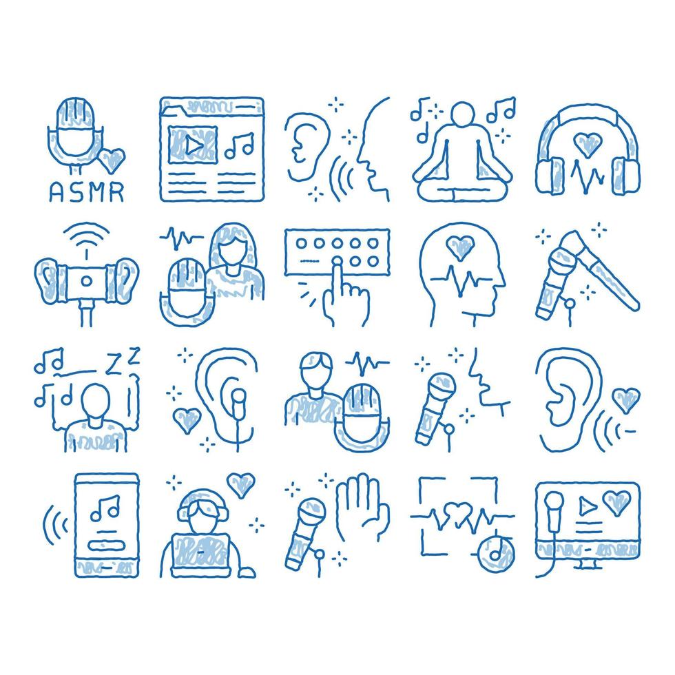 Asmr Sound Phenomenon icon hand drawn illustration vector