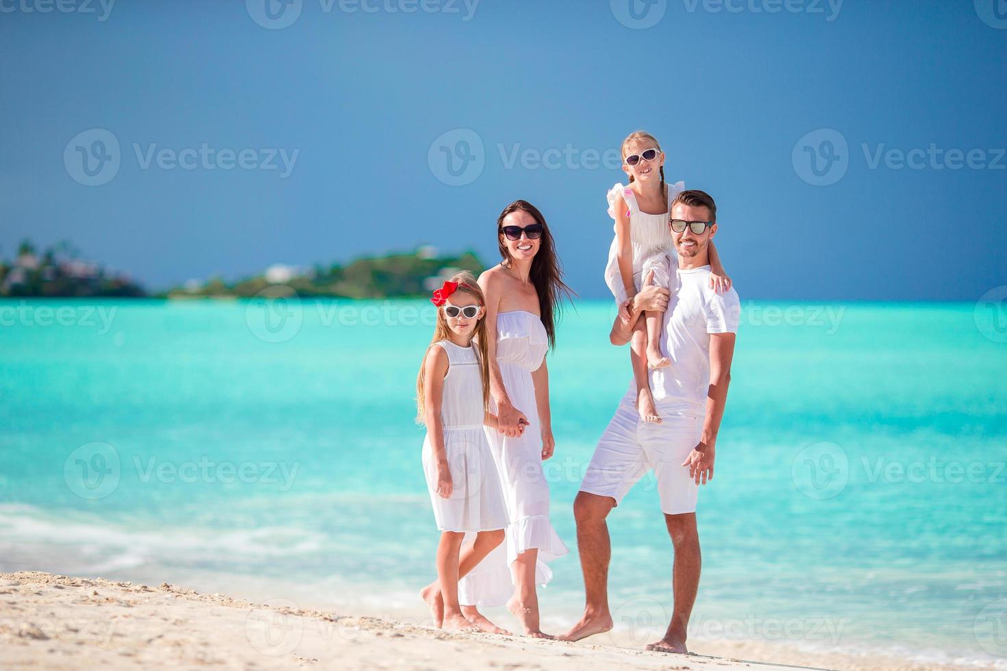 Young family on vacation having fun photo