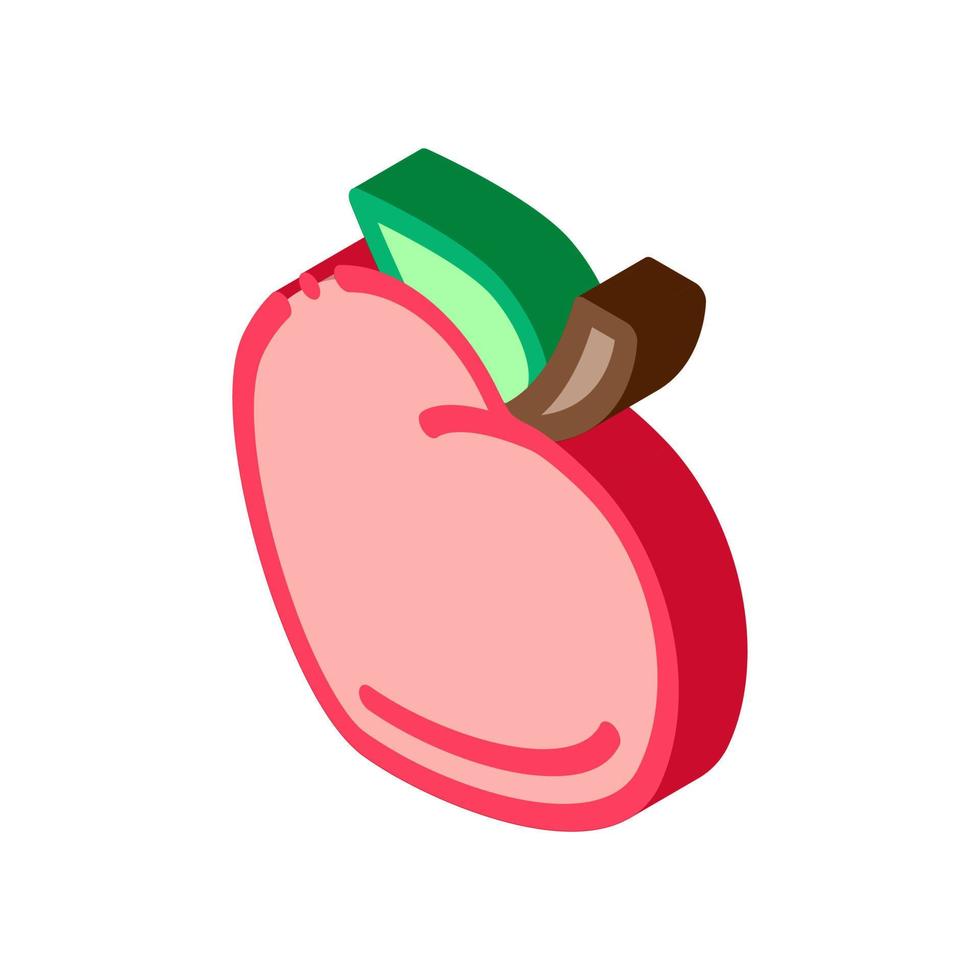Ilustración de vector de icono isométrico de fruta en forma de corazón