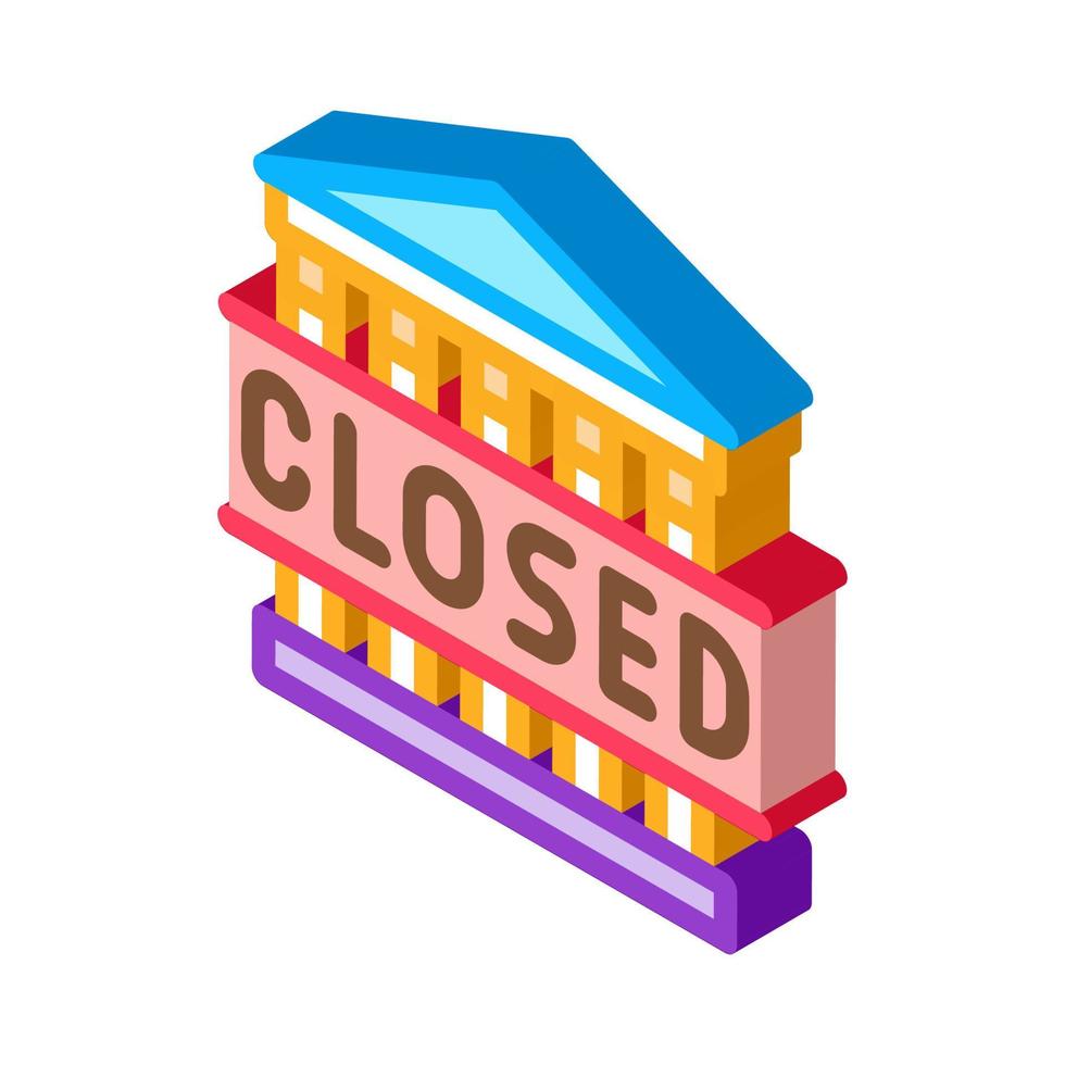 closed amusement park isometric icon vector illustration