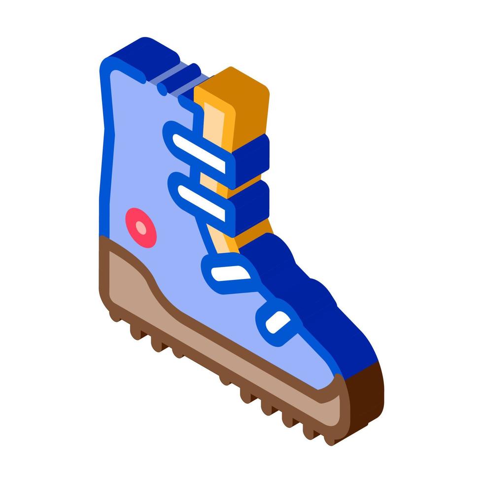 hiking tourist boot isometric icon vector illustration