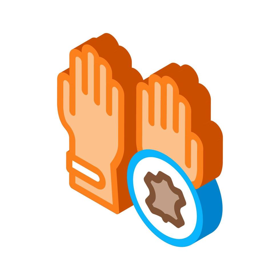 guantes de cuero icono isométrico ilustración vectorial vector