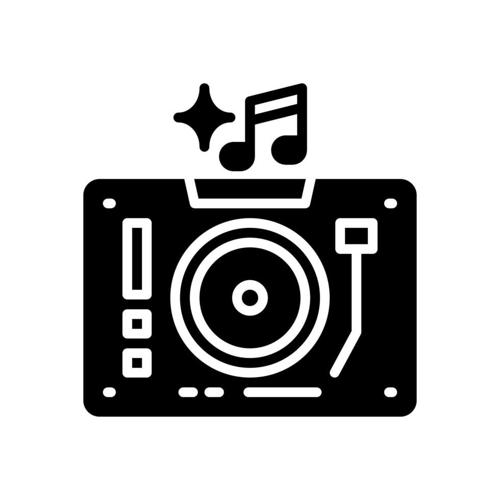 icono de tocadiscos para su sitio web, móvil, presentación y diseño de logotipo. vector