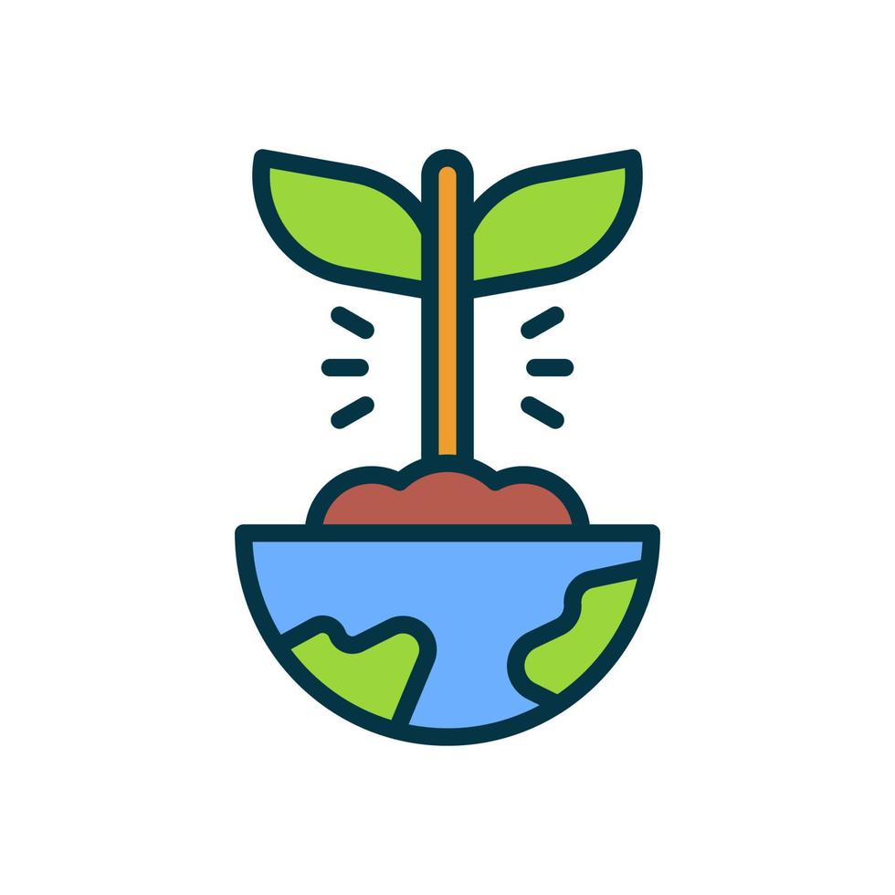 icono de ecología para su sitio web, móvil, presentación y diseño de logotipo. vector