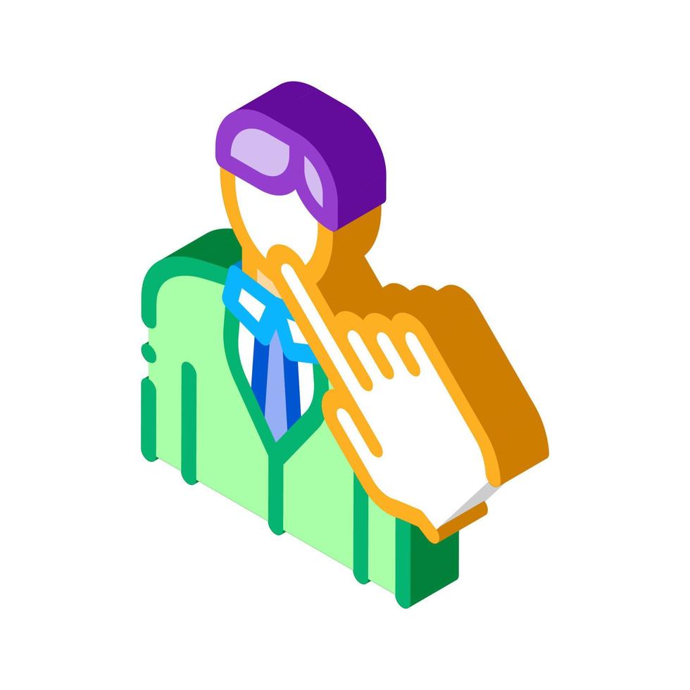 selection of new employee man isometric icon vector illustration