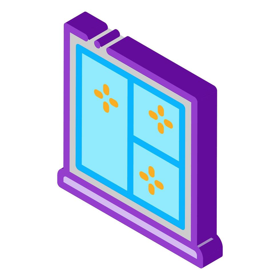 shockproof glass in window isometric icon vector illustration