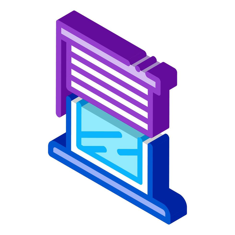 window with shutters isometric icon vector illustration