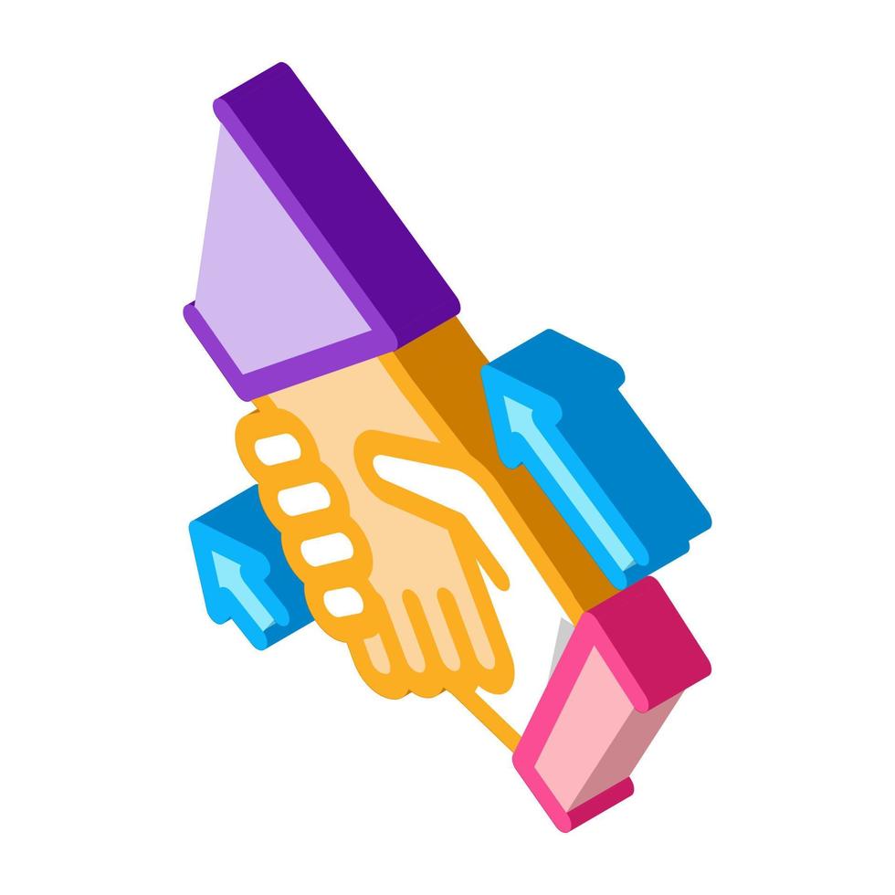 human handshake isometric icon vector illustration