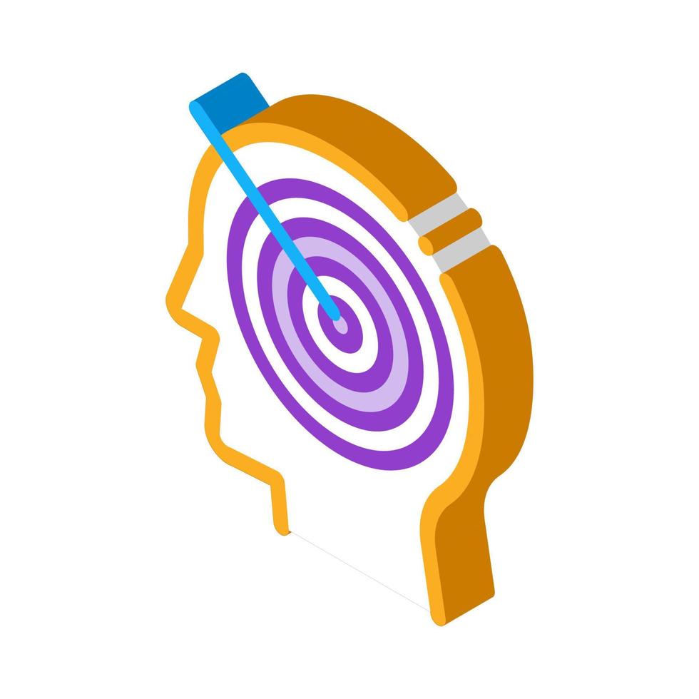 destino al cerebro icono isométrico ilustración vectorial vector