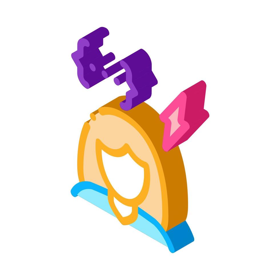 emotionally unstable woman isometric icon vector illustration