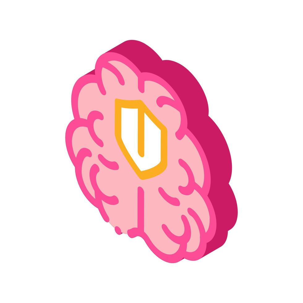 brain protection isometric icon vector illustration
