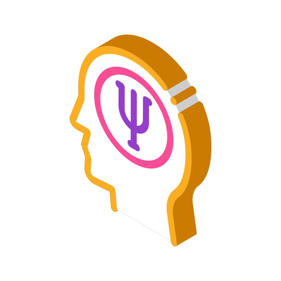 psychology in human brain isometric icon vector illustration