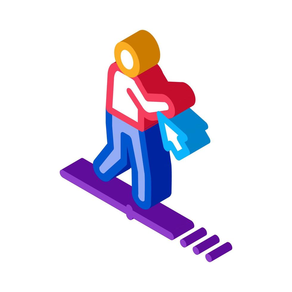 work with movement of man isometric icon vector illustration