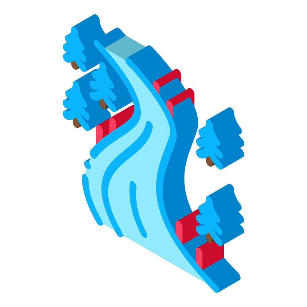 ski track isometric icon vector illustration