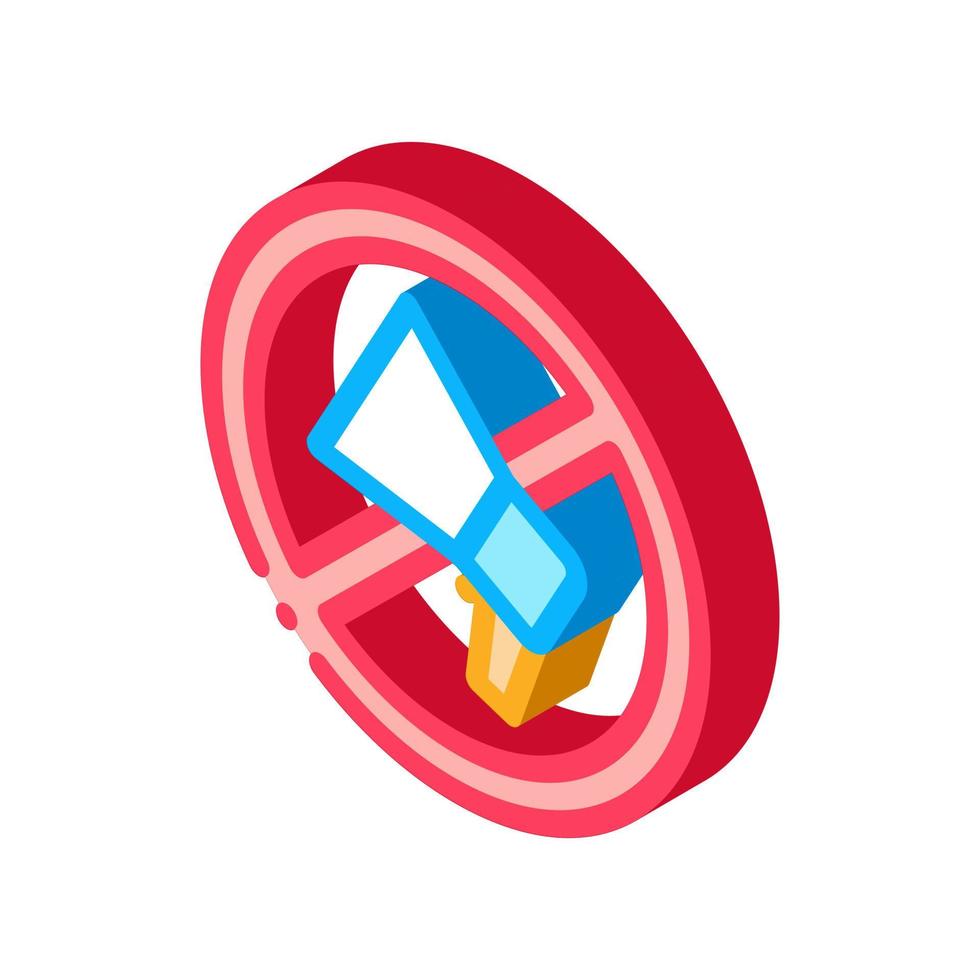 loudspeaker crossed out sign isometric icon vector illustration