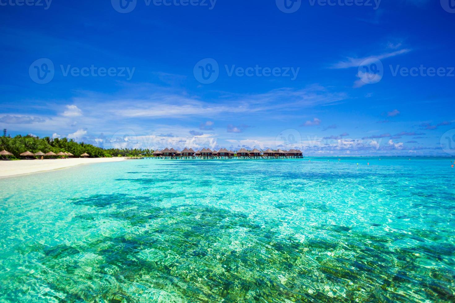 Beautiful tropical view of perfect ideal island in Indian Ocean photo