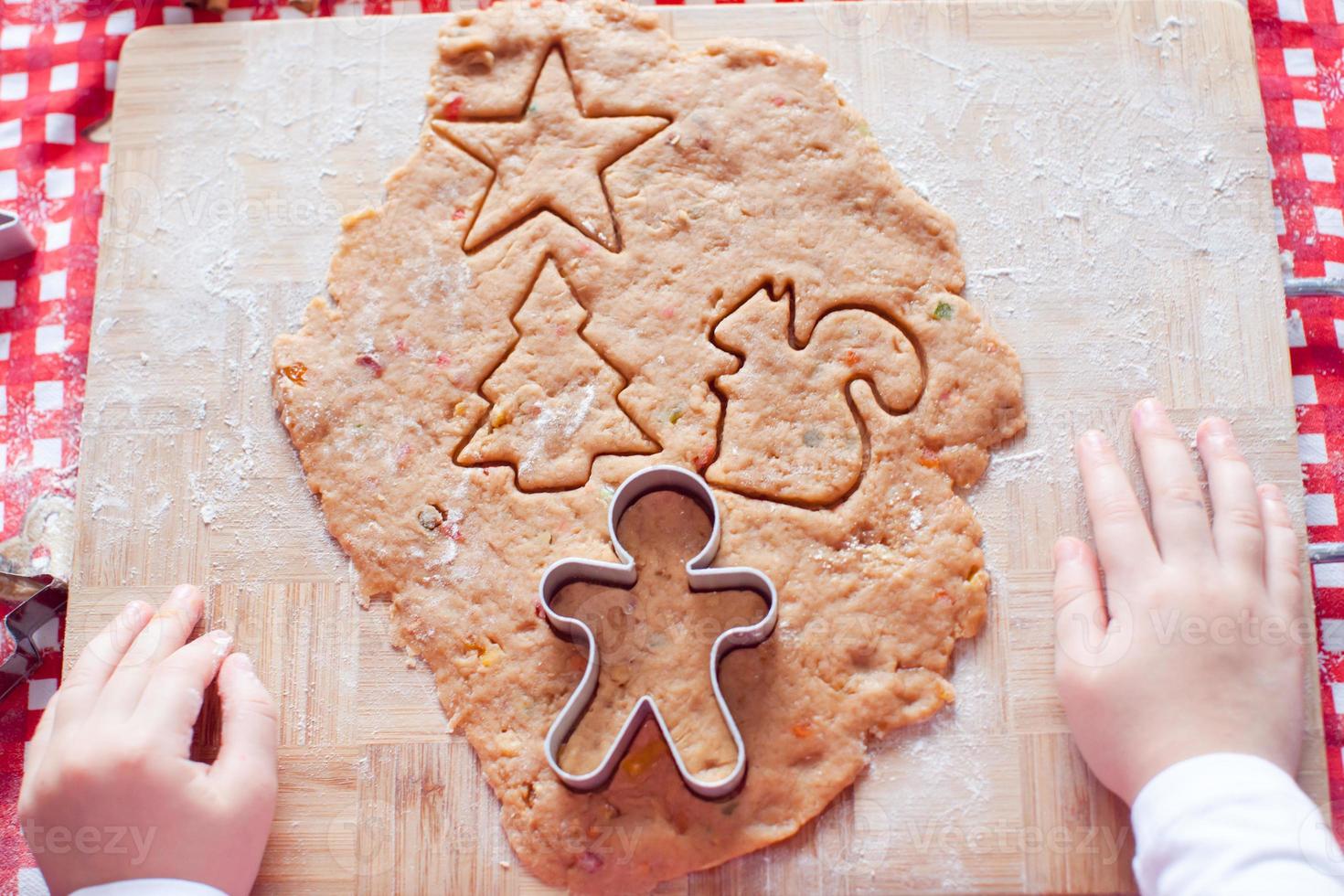 Raw dough for gingerbread cookies for Christmas at home kitchen photo