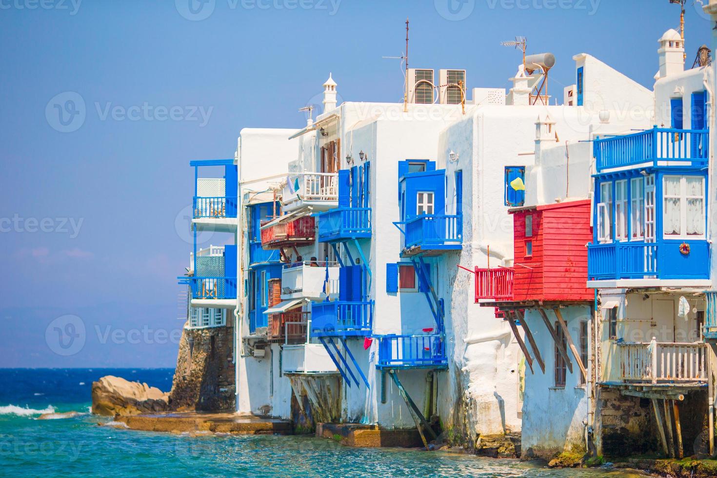 Little Venice the most popular attraction in Mykonos Island Greece, Cyclades photo
