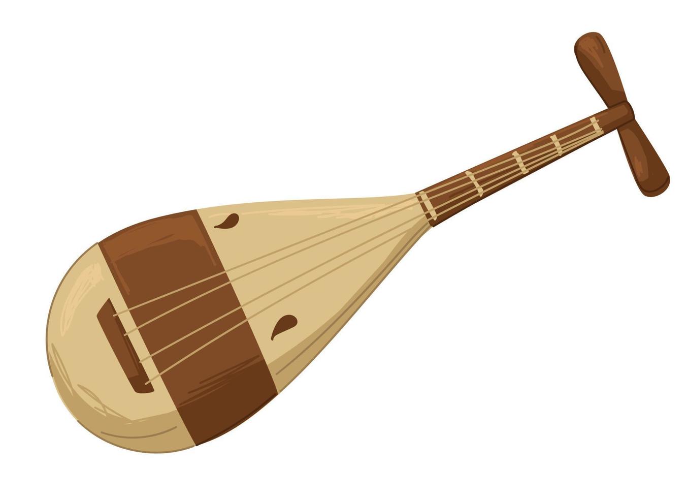Liuqin string music instrument of China, culture vector