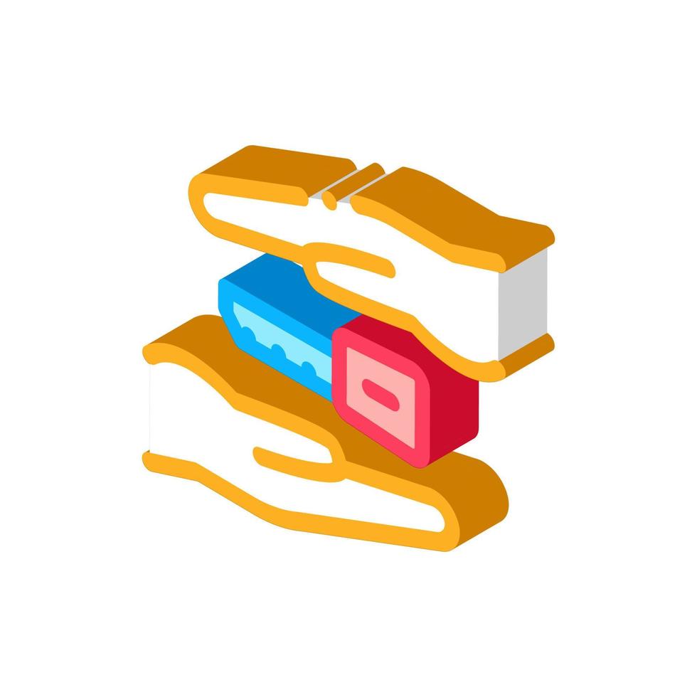 hand over car keys isometric icon vector illustration