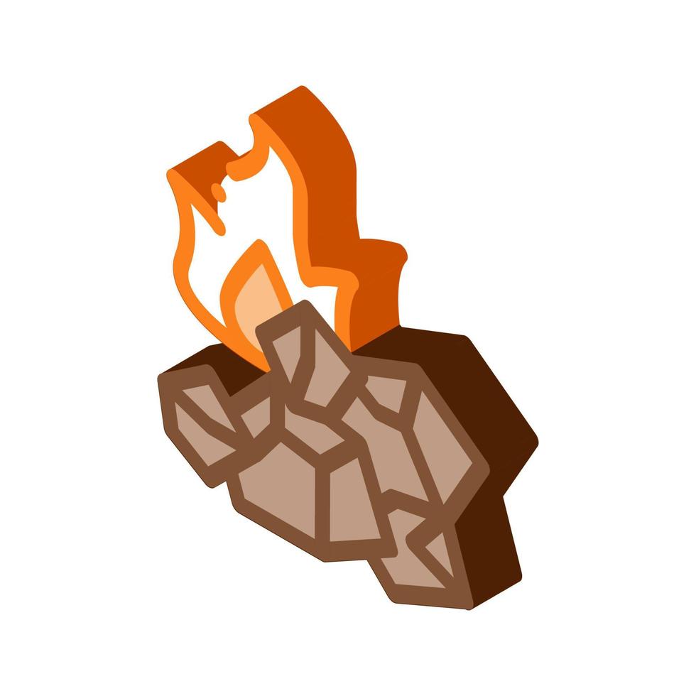 charcoal for fire isometric icon vector illustration