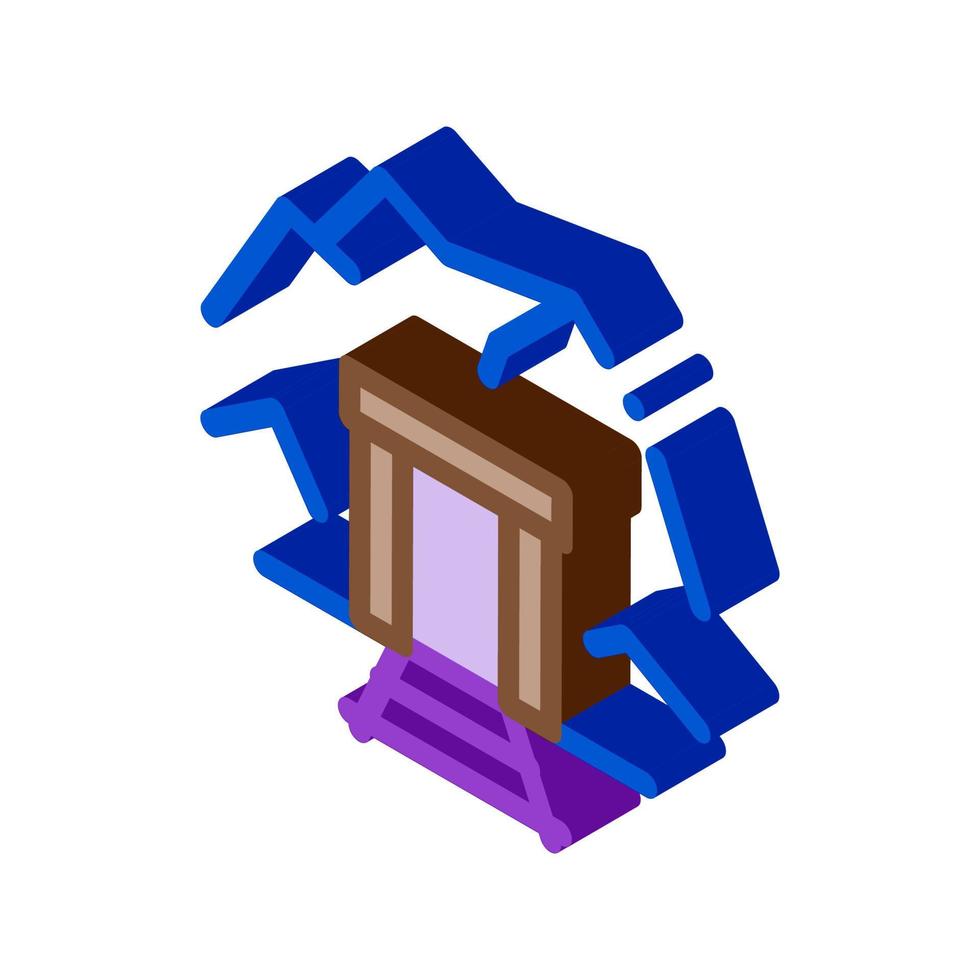 mine entrance isometric icon vector illustration