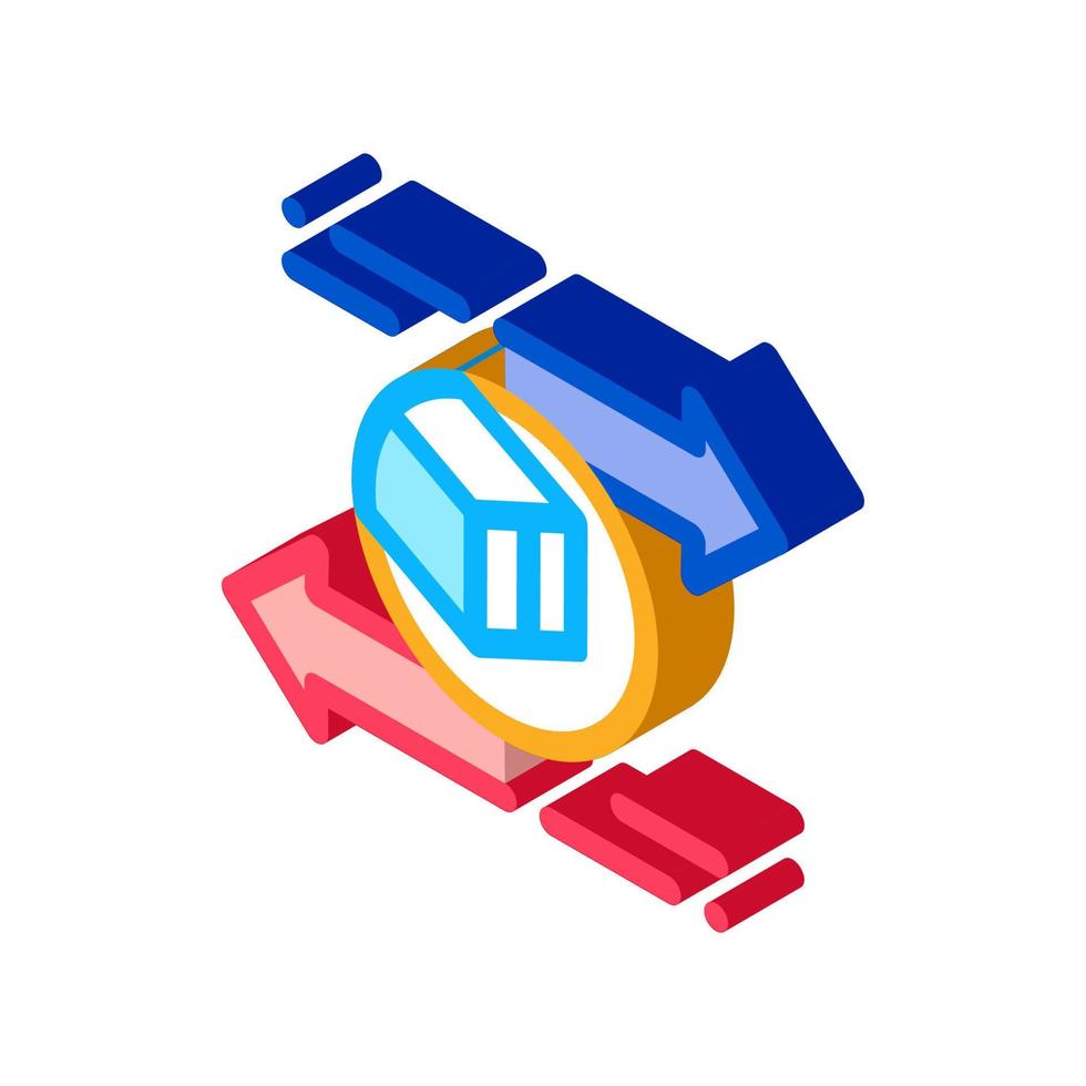 shipping and arrival isometric icon vector illustration