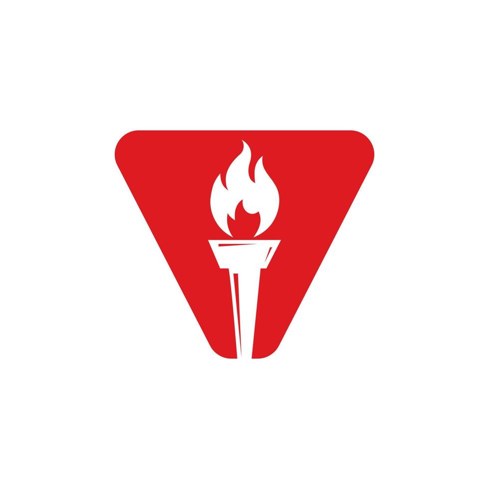 Initial Letter V Fire Torch Concept With Fire and Torch Icon Vector Symbol