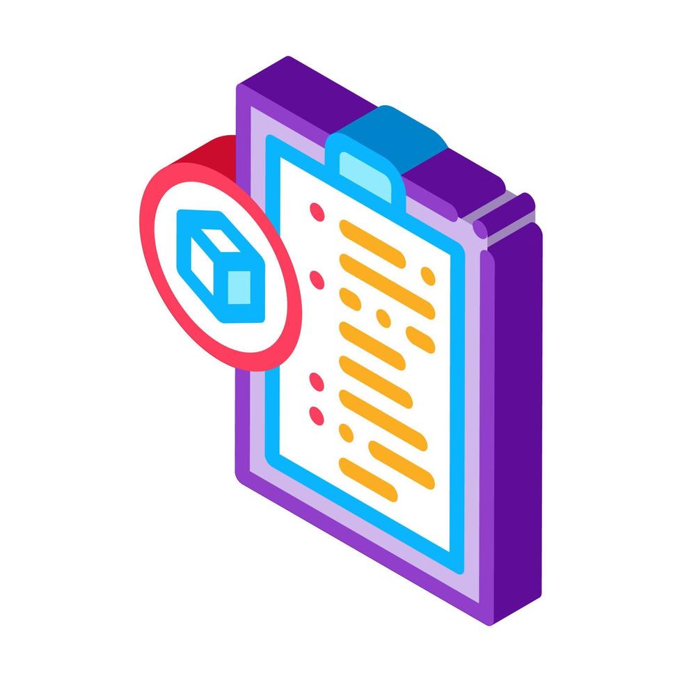 parcel declaration isometric icon vector illustration