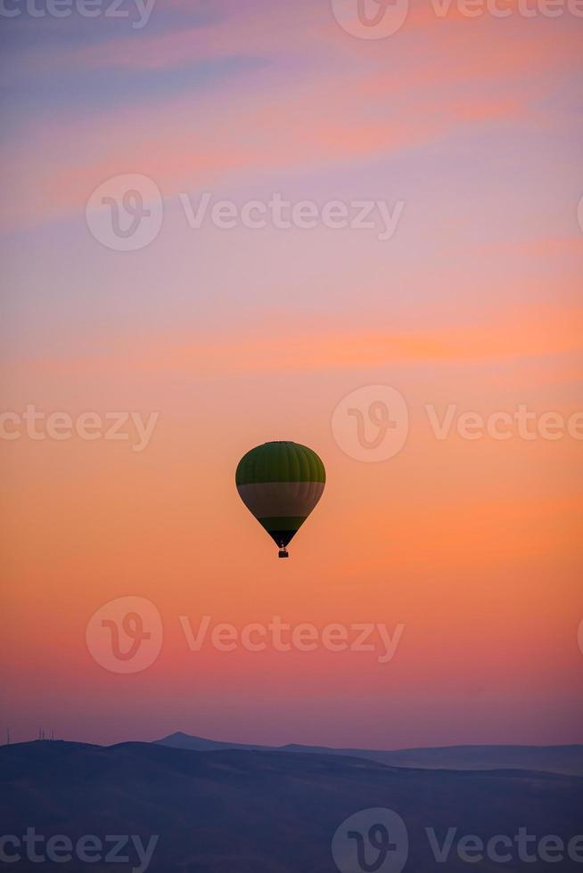 Bright hot air balloons in sky of Cappadocia, Turkey photo