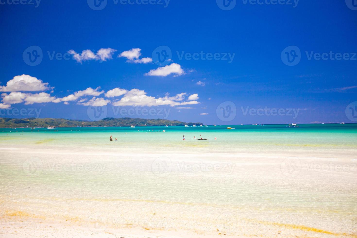 Perfect tropical beach with turquoise water and white sand photo