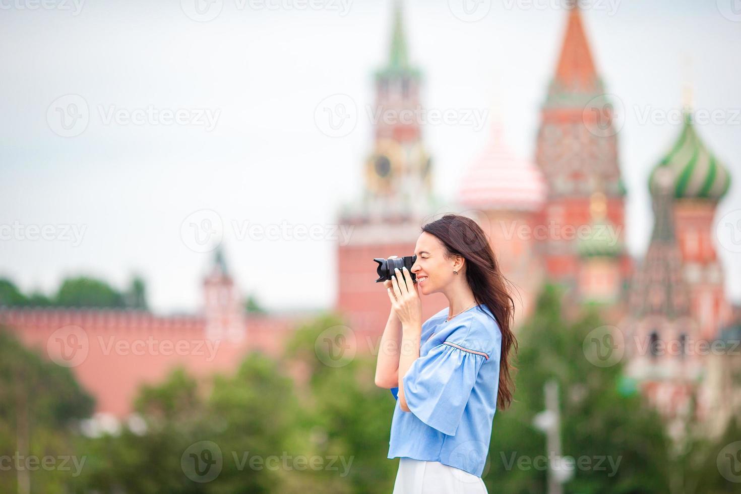 Professional photographer taking a city photo