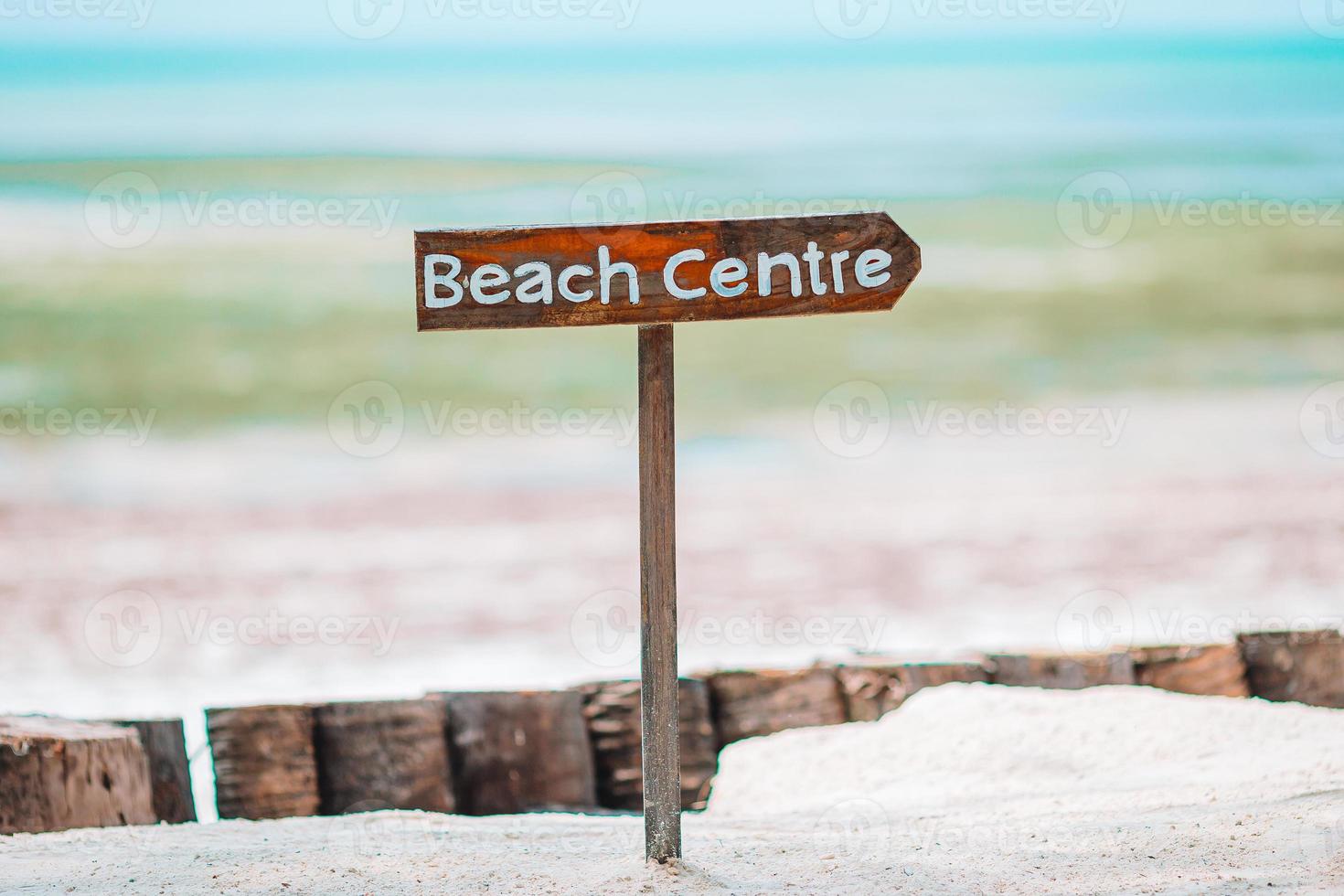 Idyllic tropical beach in Caribbean with white sand, turquoise ocean water and blue sky photo