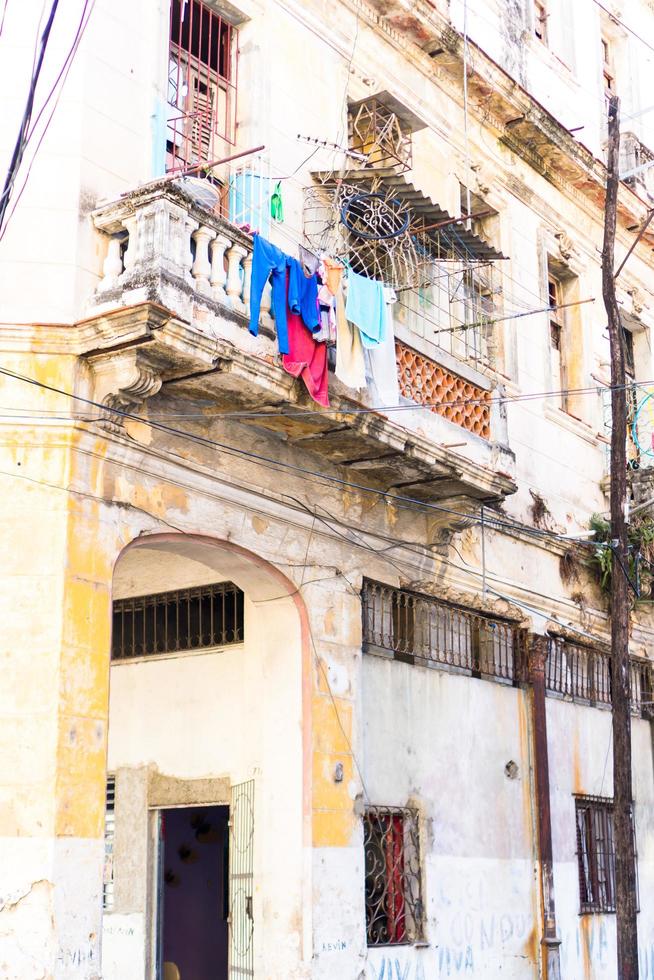 HAVANA, CUBA - APRIL 15, 2017 Authentic view of old abandoned house in Havana photo