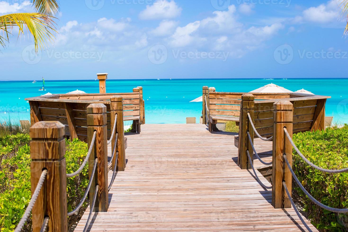 Beautiful tropical landscape on Providenciales Island in the Turks and Caicos, Caribbean photo