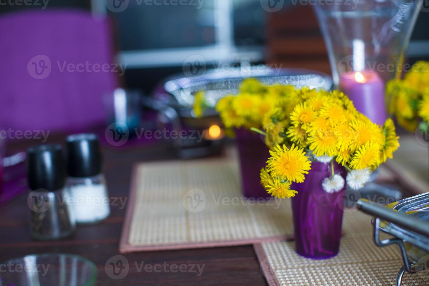 Closeup of beautiful color tableware for decorated table 18046756 Stock