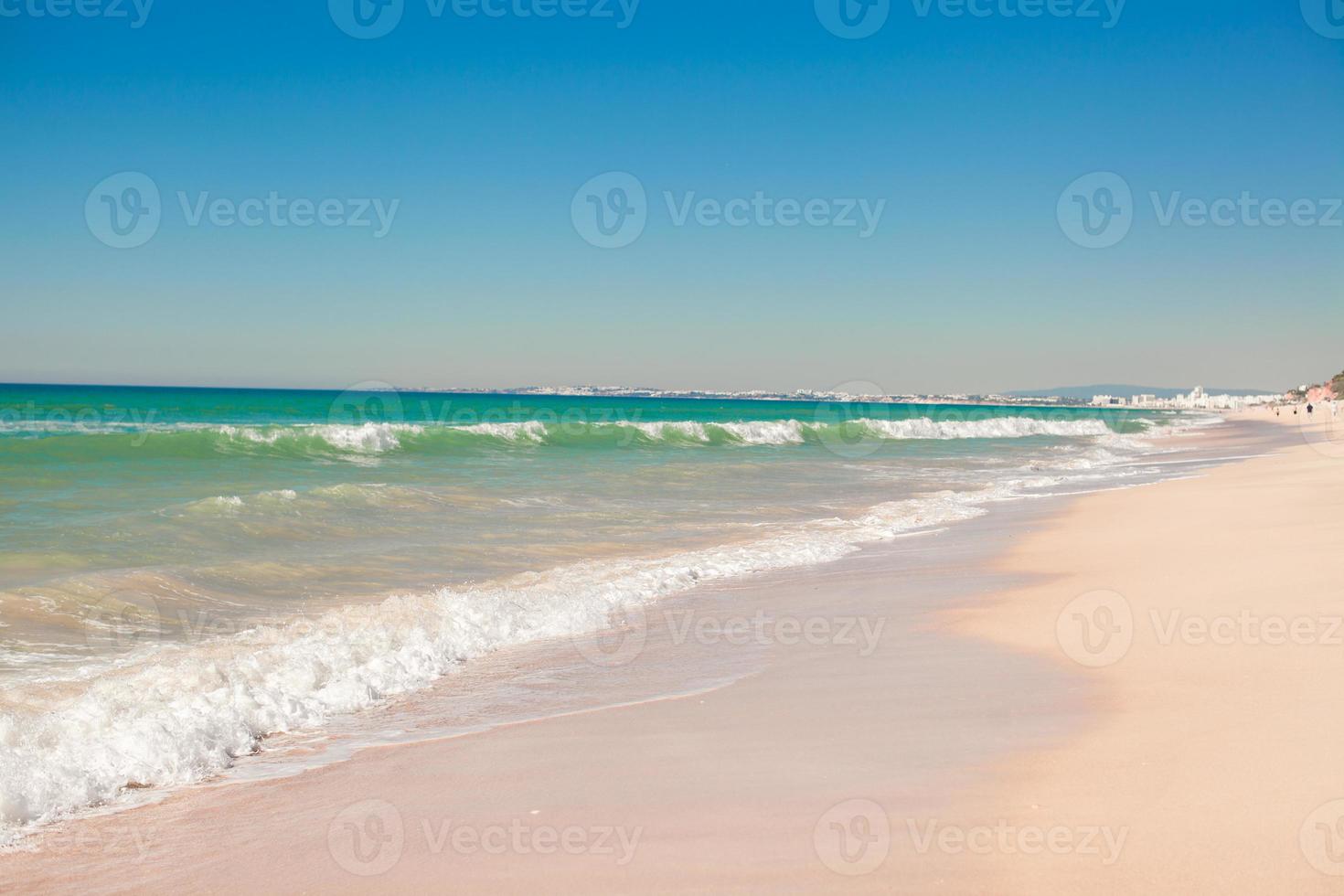 Perfect tropical beach with turquoise water and white sand photo