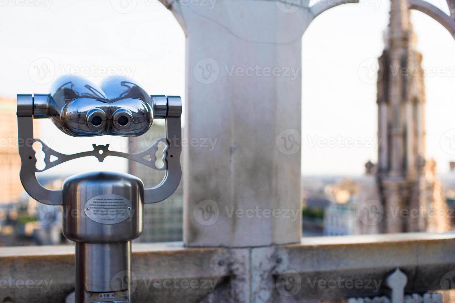 Beautiful view from the rooftop of Duomo cathedral, Milan, Italy photo