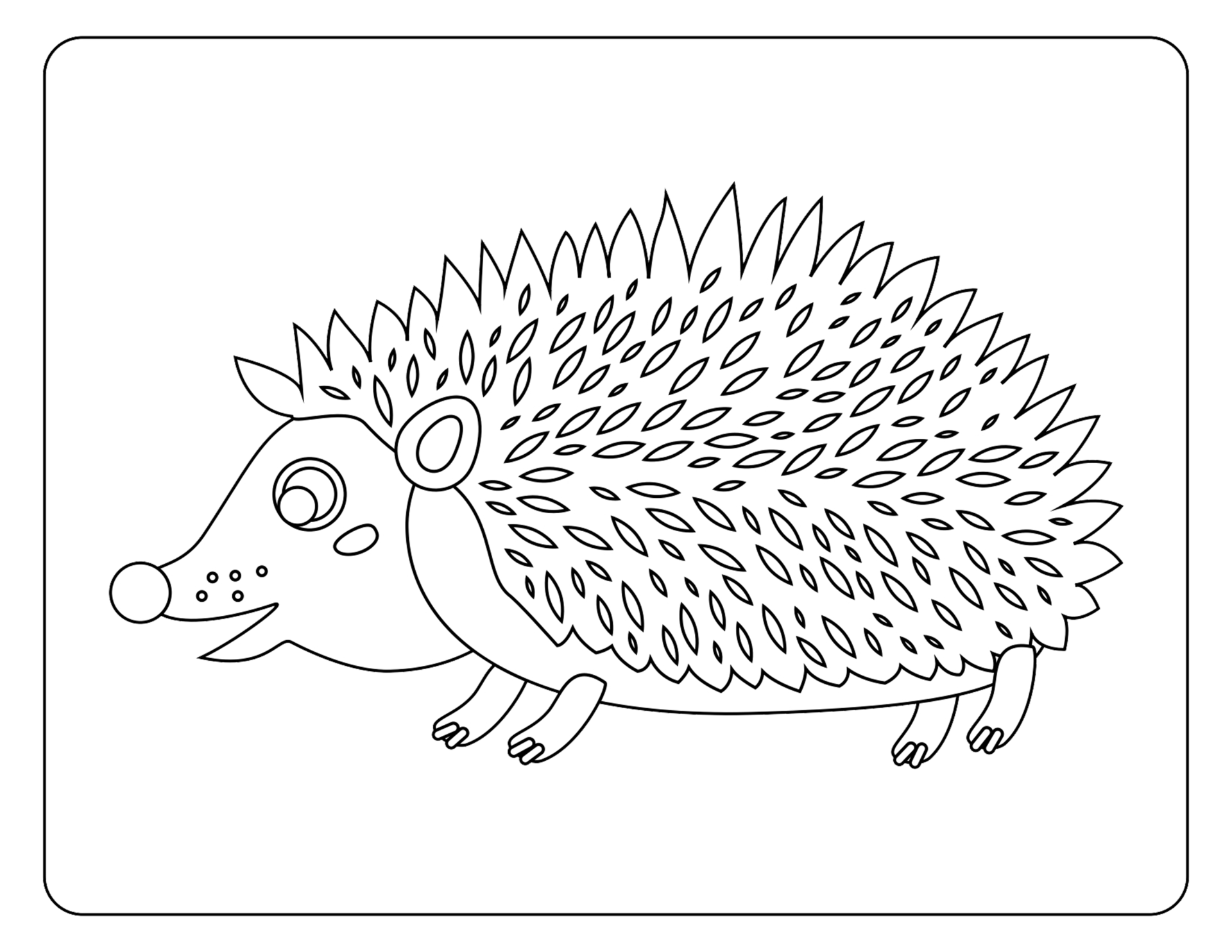 Free Coloring book Hedgehog 18062340 PNG with Transparent Background
